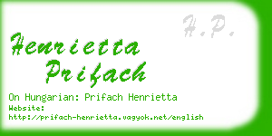 henrietta prifach business card